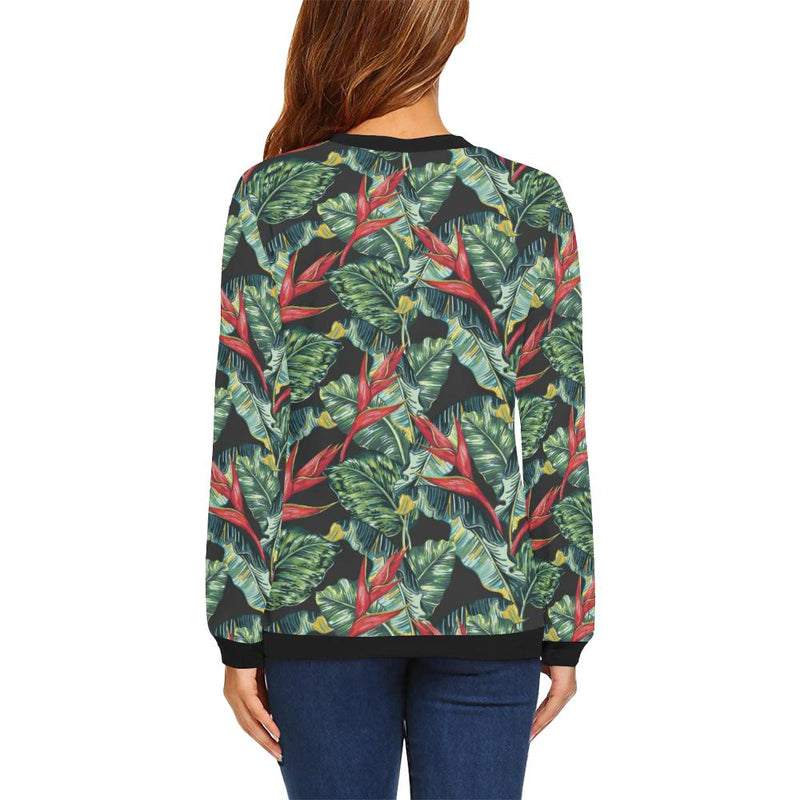 Bird Of Paradise Pattern Print Design BOP06 Women Long Sleeve Sweatshirt-JorJune