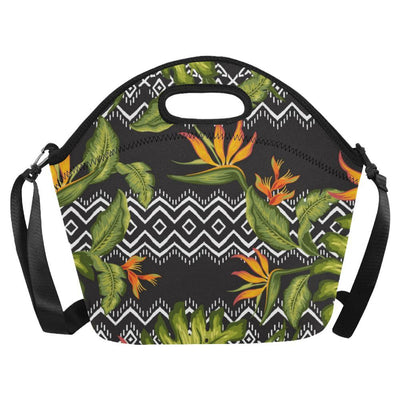 Bird Of Paradise Pattern Print Design BOP07 Neoprene Lunch Bag-JorJune