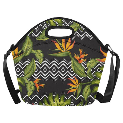 Bird Of Paradise Pattern Print Design BOP07 Neoprene Lunch Bag-JorJune