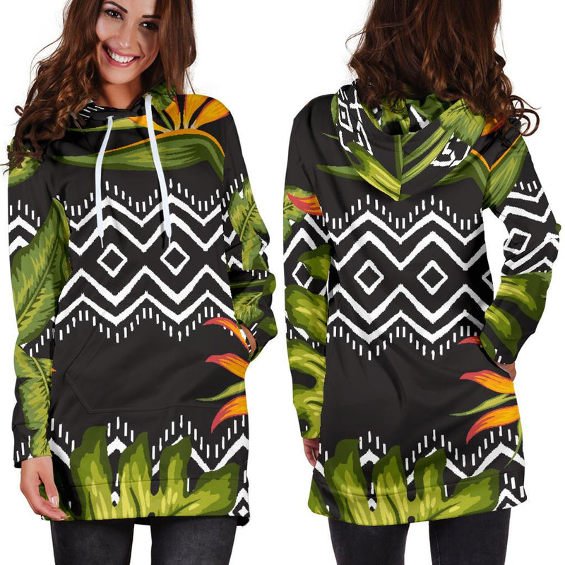 Bird Of Paradise Pattern Print Design BOP07 Women Hoodie Dress