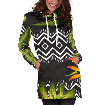 Bird Of Paradise Pattern Print Design BOP07 Women Hoodie Dress