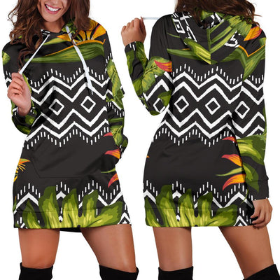 Bird Of Paradise Pattern Print Design BOP07 Women Hoodie Dress