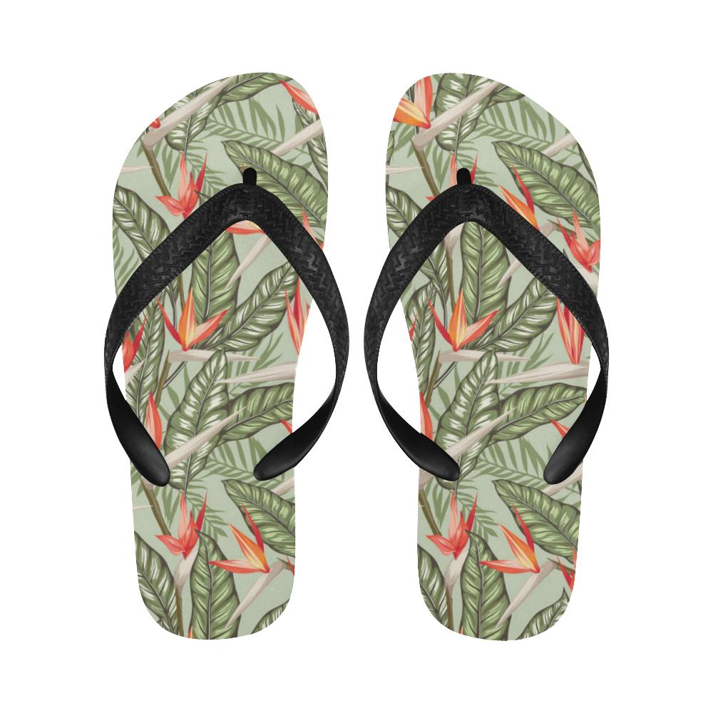 Bird Of Paradise Pattern Print Design BOP08 Flip Flops-JorJune