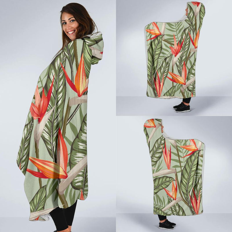 Bird Of Paradise Pattern Print Design BOP08 Hooded Blanket-JORJUNE.COM