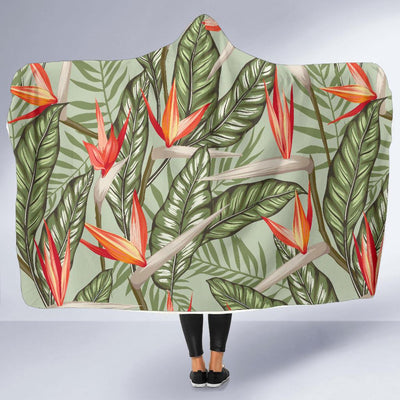 Bird Of Paradise Pattern Print Design BOP08 Hooded Blanket-JORJUNE.COM