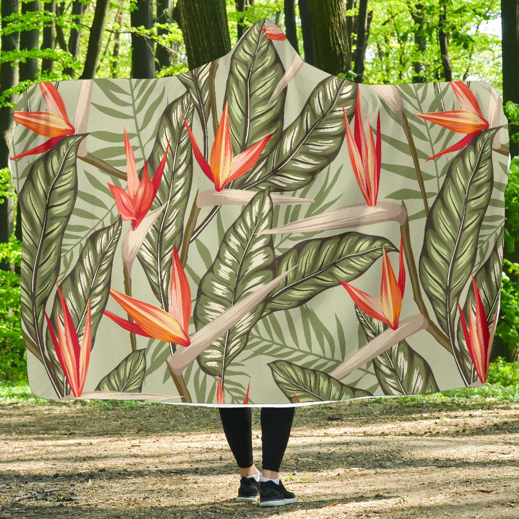 Bird Of Paradise Pattern Print Design BOP08 Hooded Blanket-JORJUNE.COM