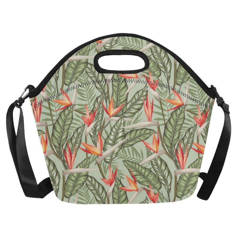 Bird Of Paradise Pattern Print Design BOP08 Neoprene Lunch Bag-JorJune