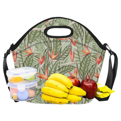 Bird Of Paradise Pattern Print Design BOP08 Neoprene Lunch Bag-JorJune