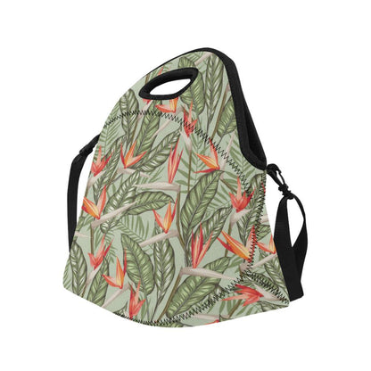 Bird Of Paradise Pattern Print Design BOP08 Neoprene Lunch Bag-JorJune