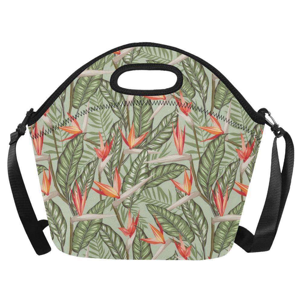 Bird Of Paradise Pattern Print Design BOP08 Neoprene Lunch Bag-JorJune