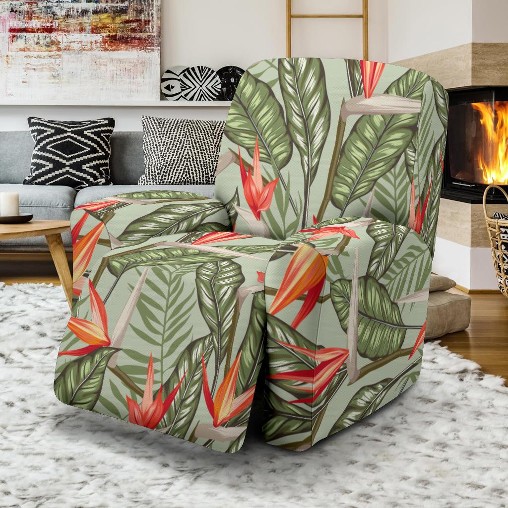 Bird Of Paradise Pattern Print Design BOP08 Recliner Slipcover-JORJUNE.COM
