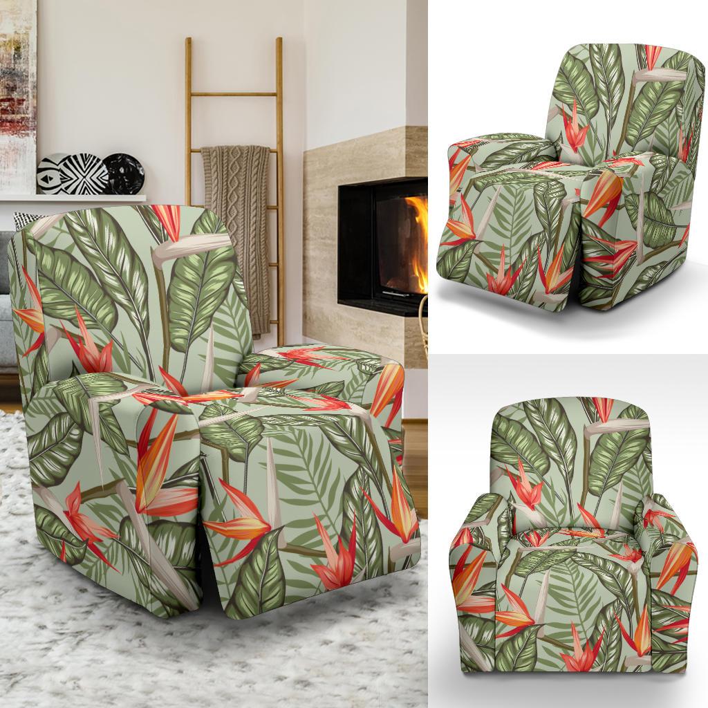Bird Of Paradise Pattern Print Design BOP08 Recliner Slipcover-JORJUNE.COM