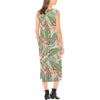 Bird Of Paradise Pattern Print Design BOP08 Sleeveless Open Fork Long Dress