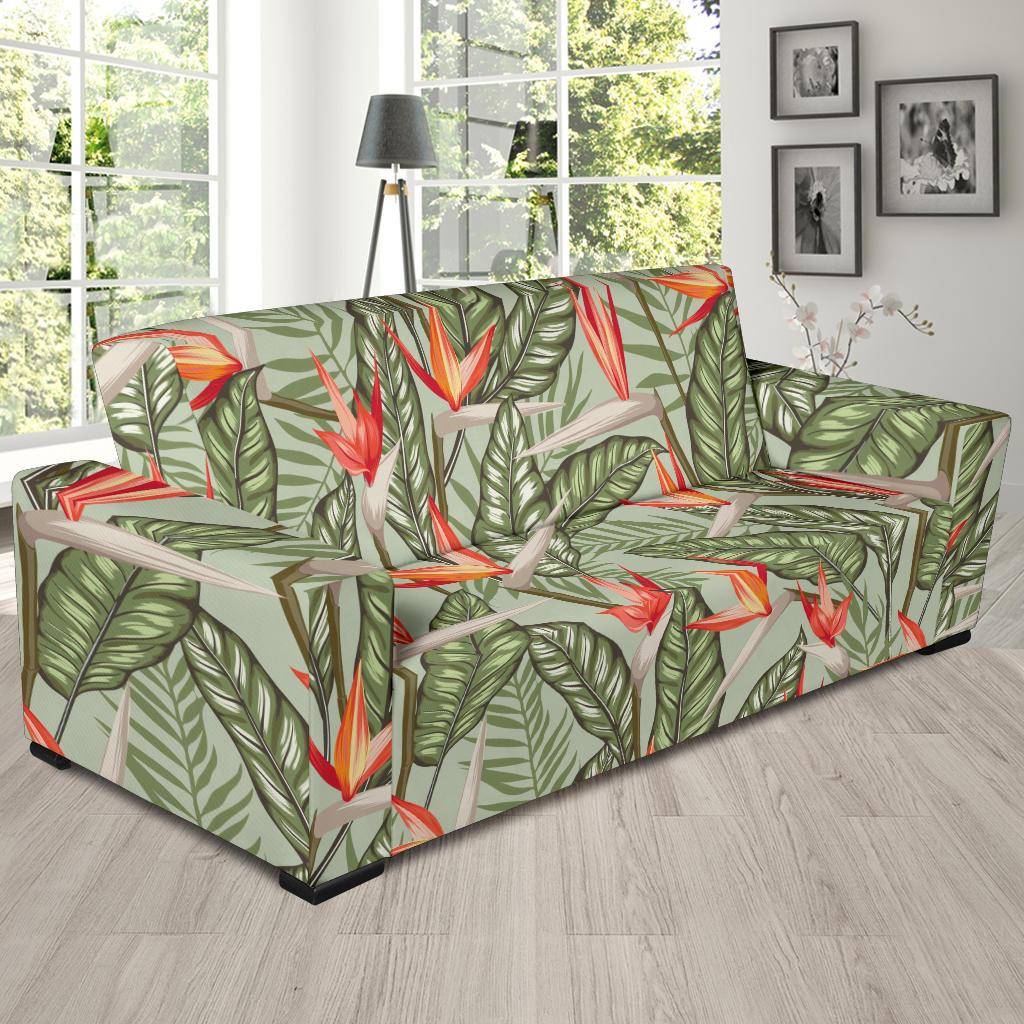 Bird Of Paradise Pattern Print Design BOP08 Sofa Slipcover-JORJUNE.COM