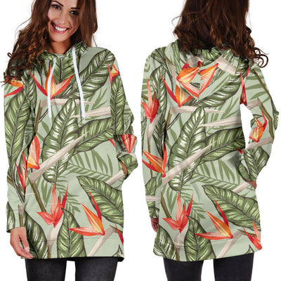 Bird Of Paradise Pattern Print Design BOP08 Women Hoodie Dress