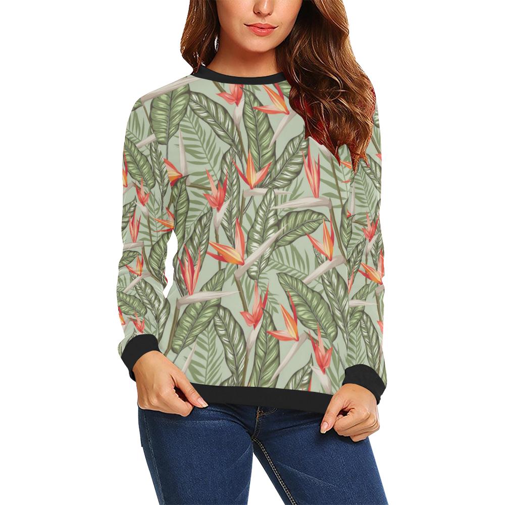 Bird Of Paradise Pattern Print Design BOP08 Women Long Sleeve Sweatshirt-JorJune