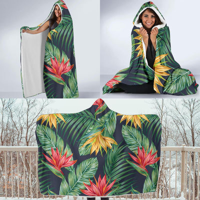 Bird Of Paradise Pattern Print Design BOP09 Hooded Blanket-JORJUNE.COM