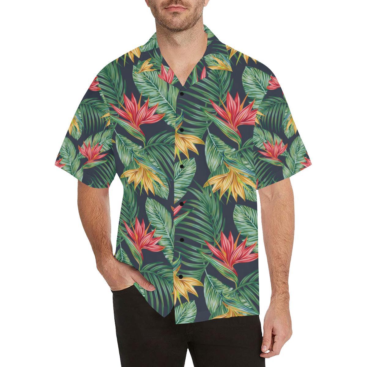 Bird Of Paradise Pattern Print Design BOP09 Men Hawaiian Shirt-JorJune