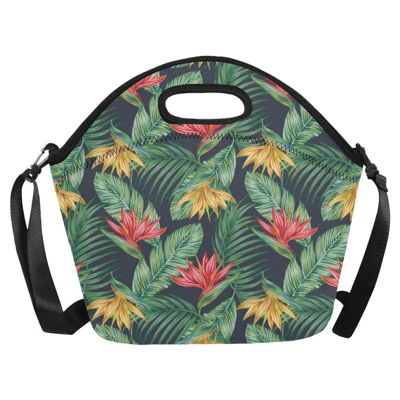 Bird Of Paradise Pattern Print Design BOP09 Neoprene Lunch Bag-JorJune