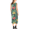 Bird Of Paradise Pattern Print Design BOP09 Sleeveless Open Fork Long Dress