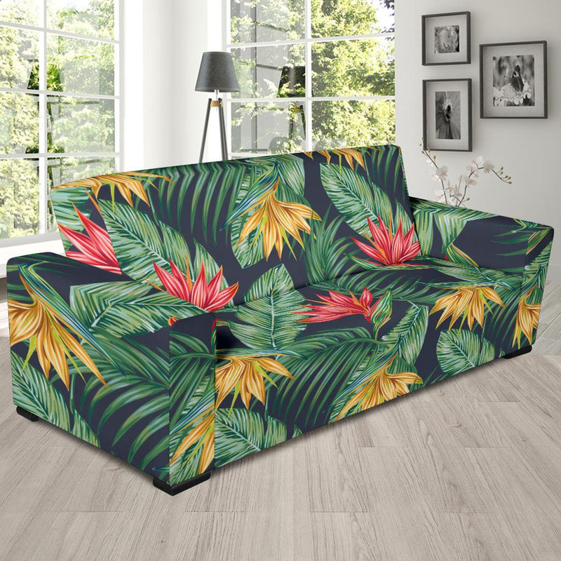 Bird Of Paradise Pattern Print Design BOP09 Sofa Slipcover-JORJUNE.COM