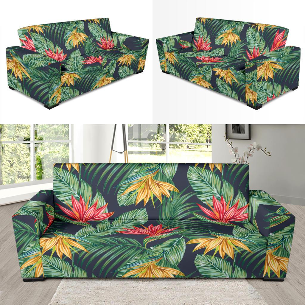 Bird Of Paradise Pattern Print Design BOP09 Sofa Slipcover-JORJUNE.COM