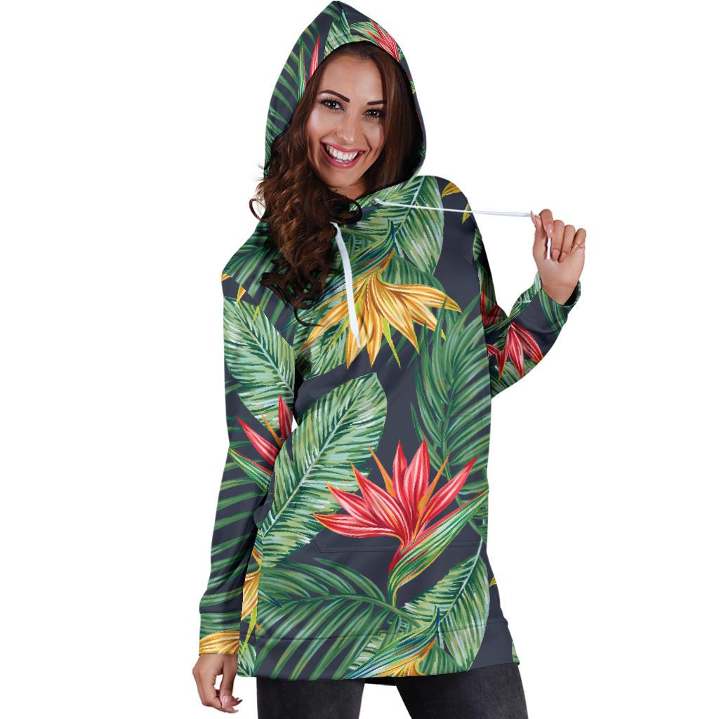 Bird Of Paradise Pattern Print Design BOP09 Women Hoodie Dress