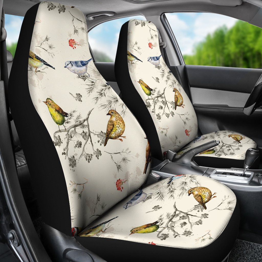 Bird Watercolor Design Pattern Universal Fit Car Seat Covers