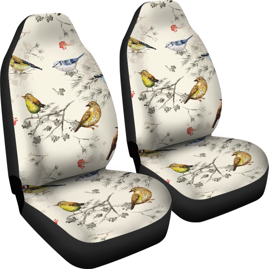 Bird Watercolor Design Pattern Universal Fit Car Seat Covers