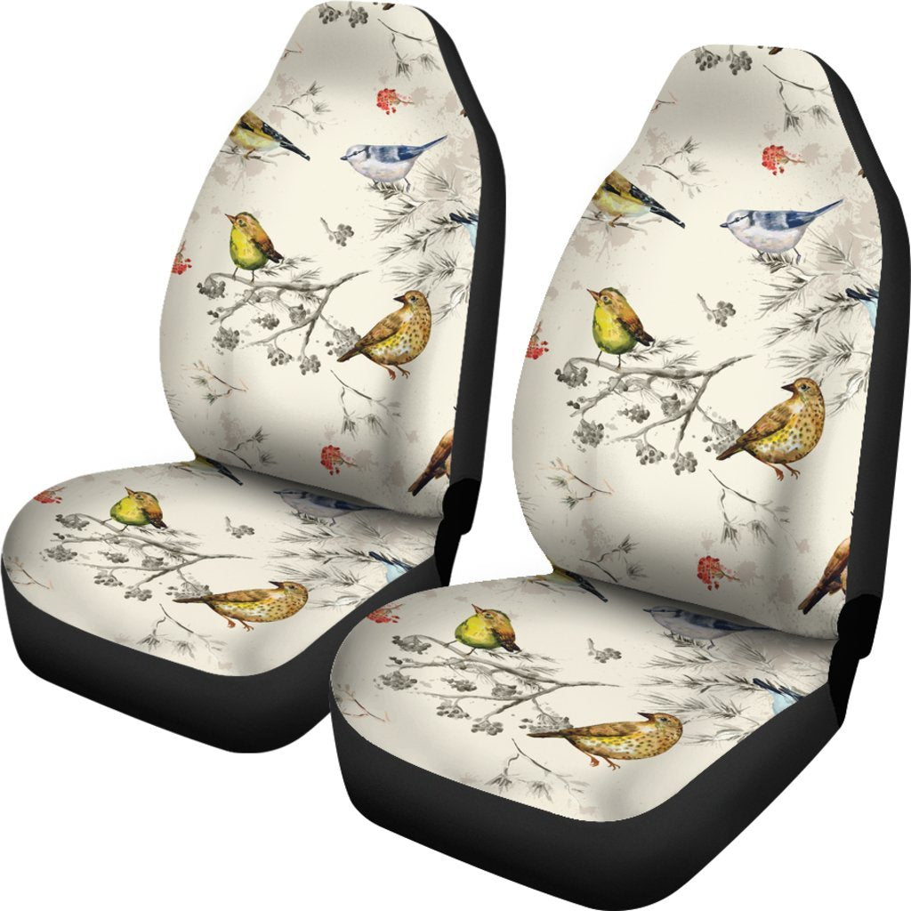 Bird Watercolor Design Pattern Universal Fit Car Seat Covers
