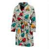 Birds Pattern Print Design 04 Men Bathrobe-JORJUNE.COM