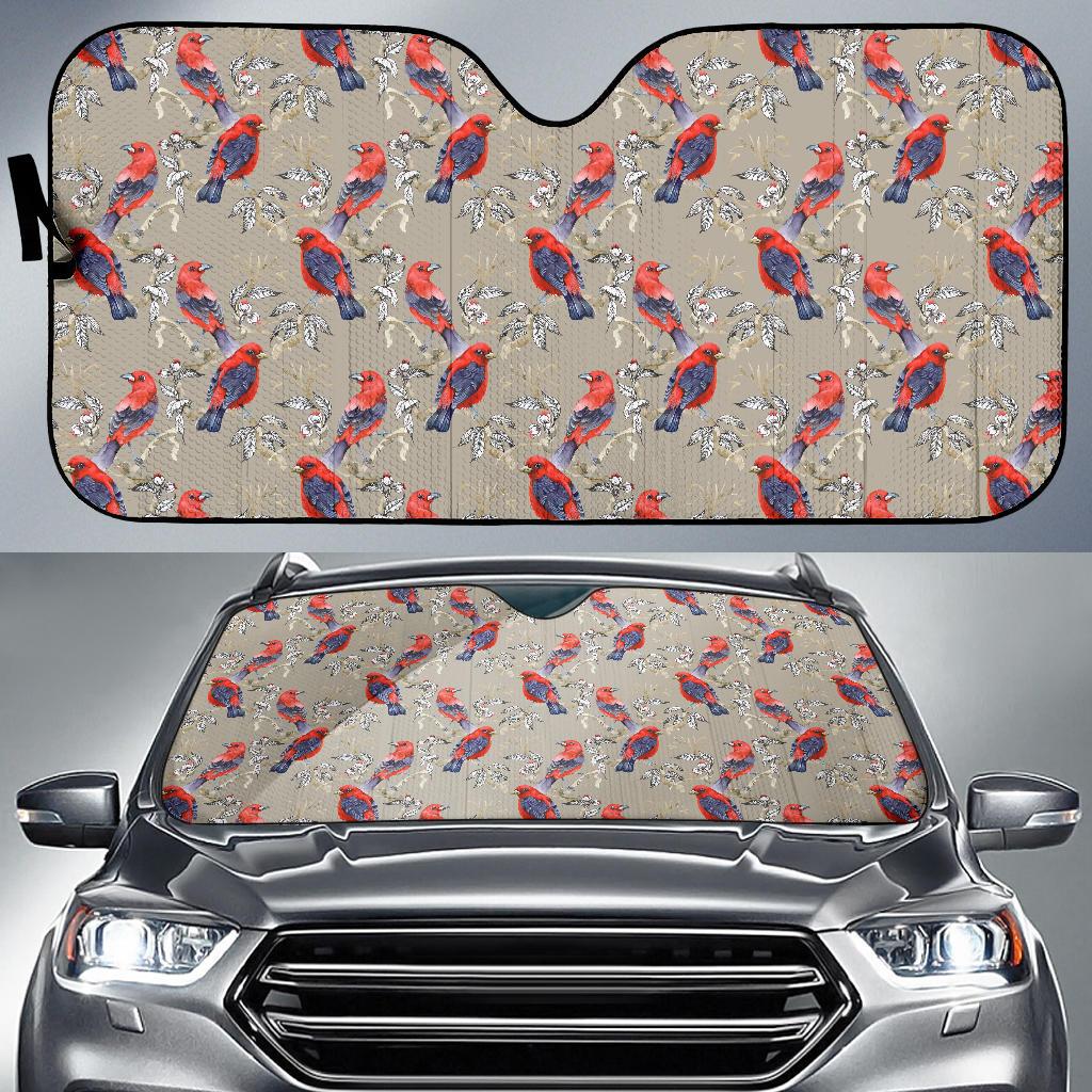 Birds Pattern Print Design 05 Car Sun Shade-JORJUNE.COM