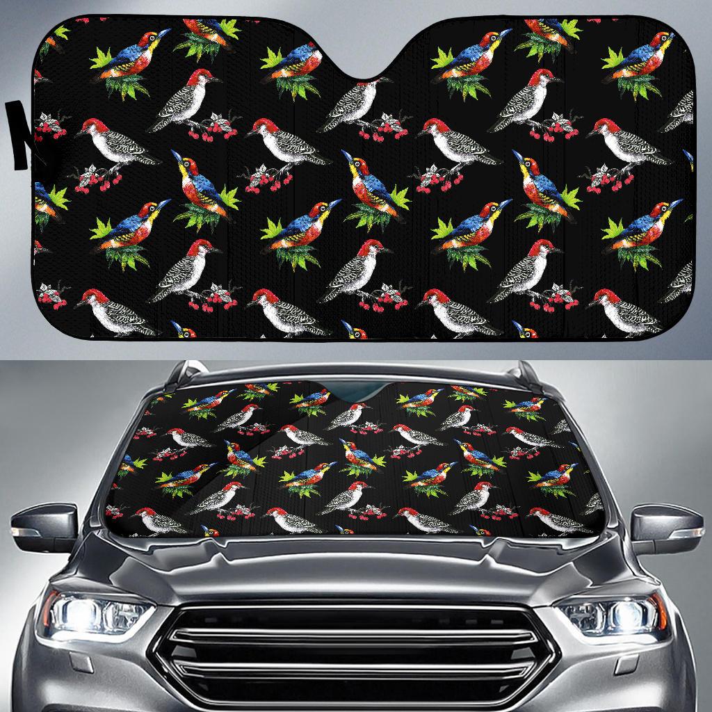 Birds Pattern Print Design 06 Car Sun Shade-JORJUNE.COM