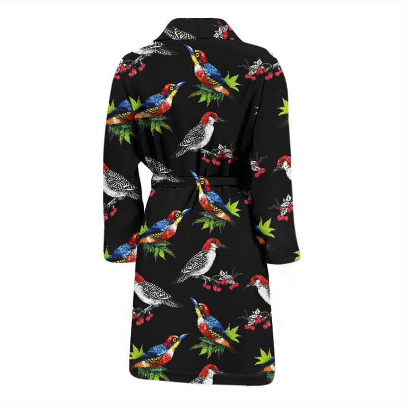 Birds Pattern Print Design 06 Men Bathrobe-JORJUNE.COM