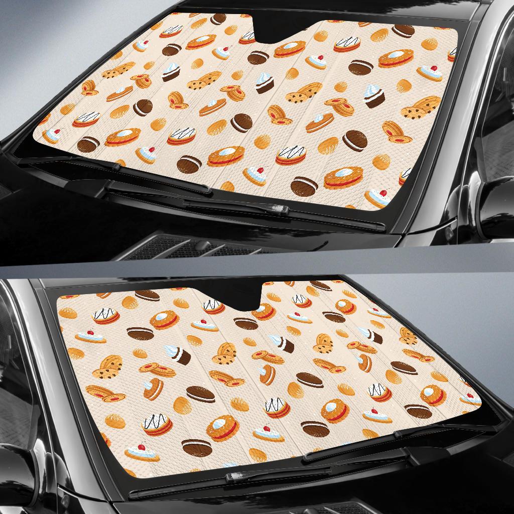 Biscuit Pattern Print Design 01 Car Sun Shade-JORJUNE.COM