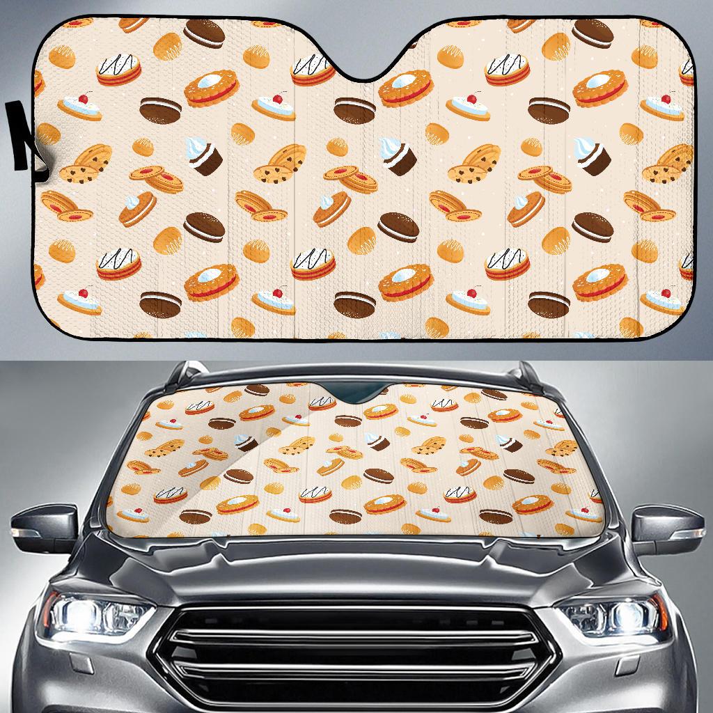 Biscuit Pattern Print Design 01 Car Sun Shade-JORJUNE.COM