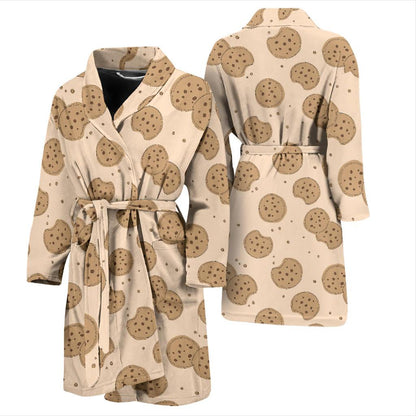 Biscuit Pattern Print Design 02 Men Bathrobe-JORJUNE.COM