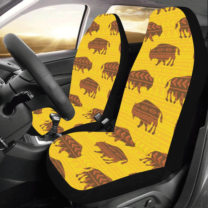 Bison Native Pattern Print Design 01 Car Seat Covers (Set of 2)-JORJUNE.COM