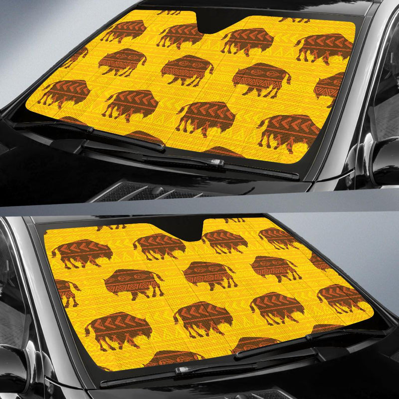 Bison Native Pattern Print Design 01 Car Sun Shade-JORJUNE.COM