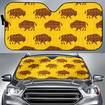 Bison Native Pattern Print Design 01 Car Sun Shade-JORJUNE.COM