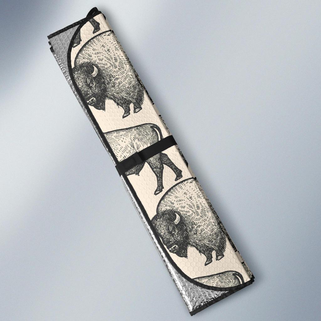 Bison Pattern Print Design 02 Car Sun Shade-JORJUNE.COM