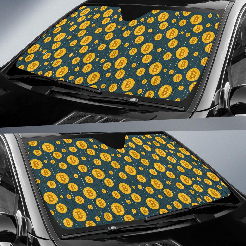 Bitcoin Pattern Print Design 01 Car Sun Shade-JORJUNE.COM