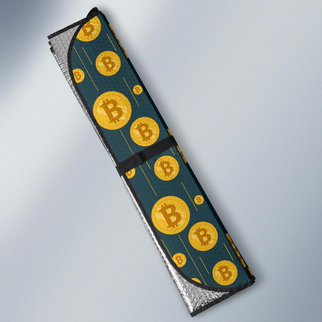 Bitcoin Pattern Print Design 01 Car Sun Shade-JORJUNE.COM