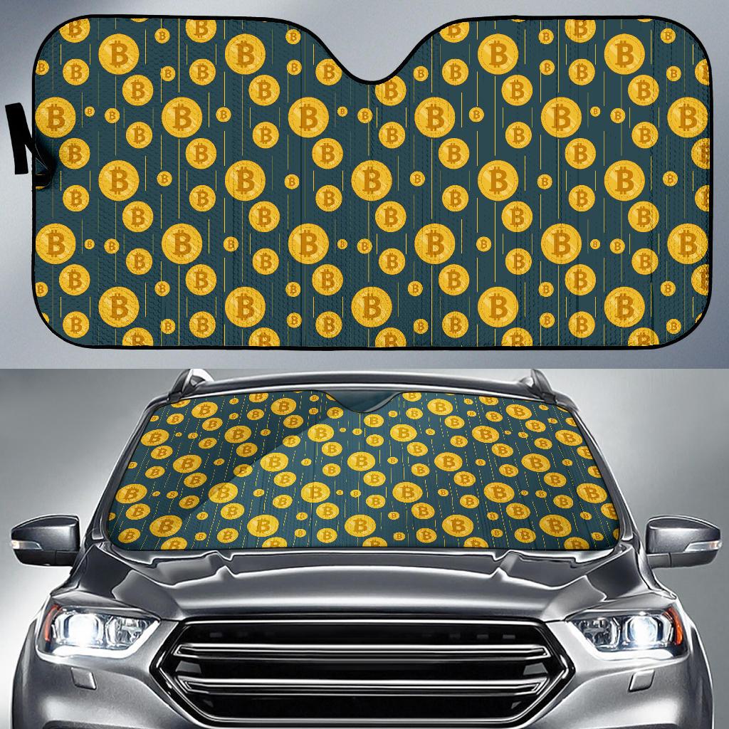 Bitcoin Pattern Print Design 01 Car Sun Shade-JORJUNE.COM