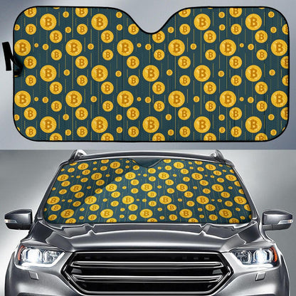 Bitcoin Pattern Print Design 01 Car Sun Shade-JORJUNE.COM