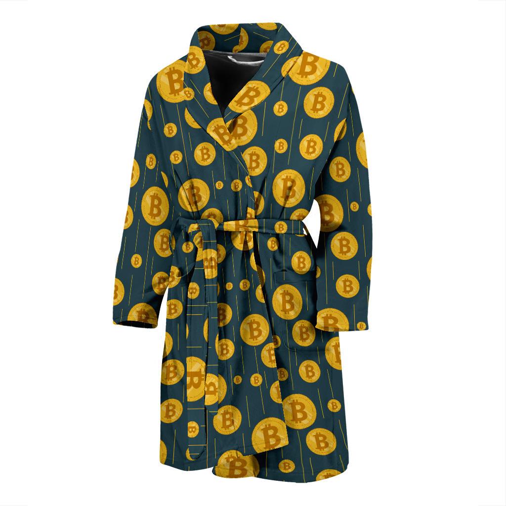 Bitcoin Pattern Print Design 01 Men Bathrobe-JORJUNE.COM