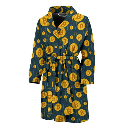 Bitcoin Pattern Print Design 01 Men Bathrobe-JORJUNE.COM