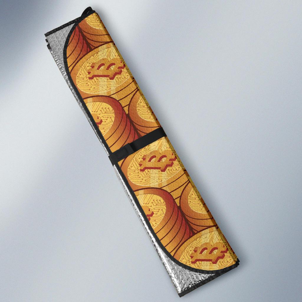 Bitcoin Pattern Print Design 02 Car Sun Shade-JORJUNE.COM