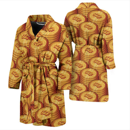 Bitcoin Pattern Print Design 02 Men Bathrobe-JORJUNE.COM
