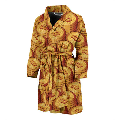 Bitcoin Pattern Print Design 02 Men Bathrobe-JORJUNE.COM